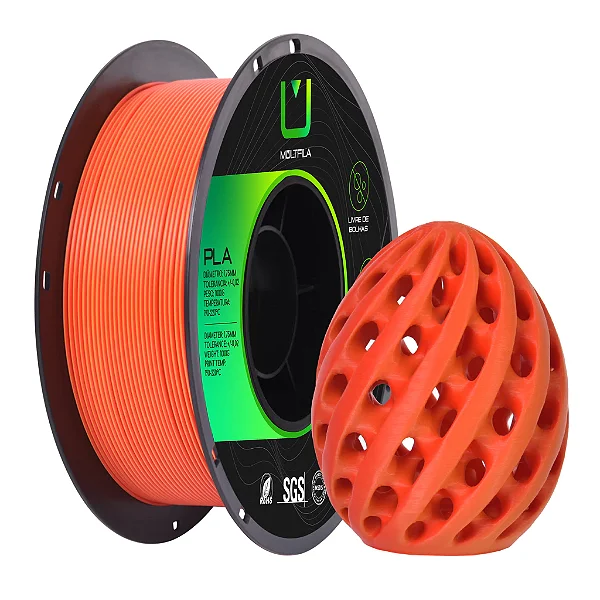 Filamento Pla Matte Duo Color Vermelho e Laranja 1KG Multfila 1.75mm