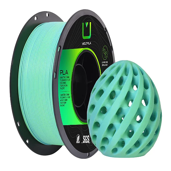 Filamento Pla Matte Duo Color Azul e Verde 1KG Multfila 1.75mm
