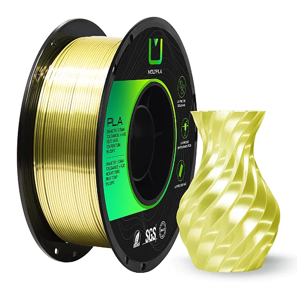 Filamento Pla Silk Bronze Metalizado 1kg Multfila 1.75mm