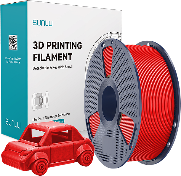 Filamento Sunlu PETG Vermelho 1Kg 1.75mm