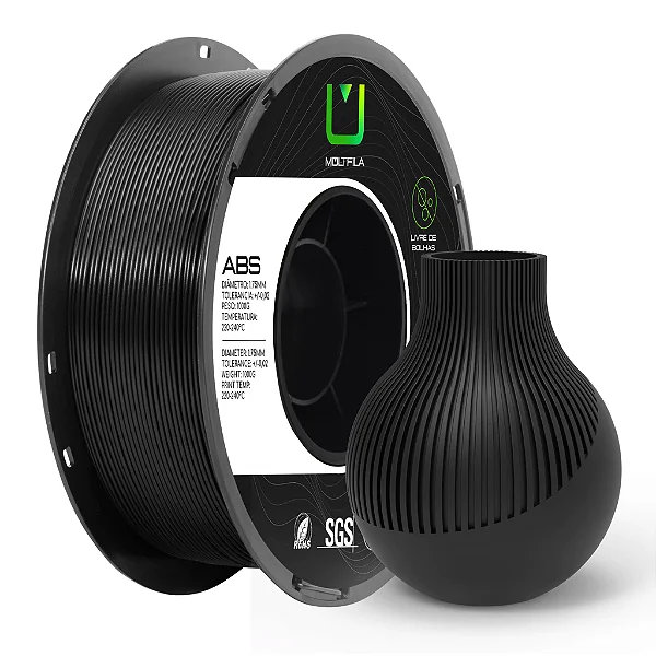 Filamento ABS Preto 1kg Multfila Para Impressora 3D 1.75mm
