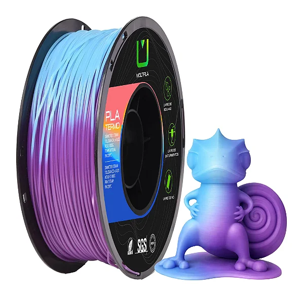 Filamento Pla Termo Roxo e Azul 1kg Multfila Impressora 3D 1.75mm