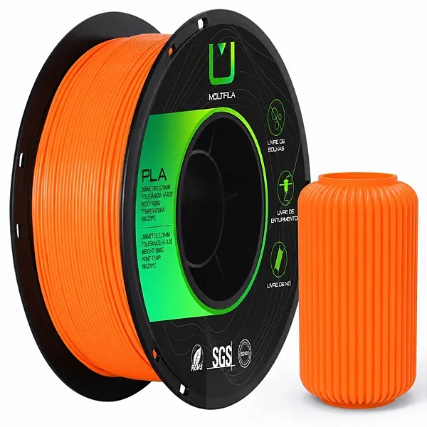 Filamento Pla Tangerina 1kg Multfila Para Impressora 3d 1.75mm