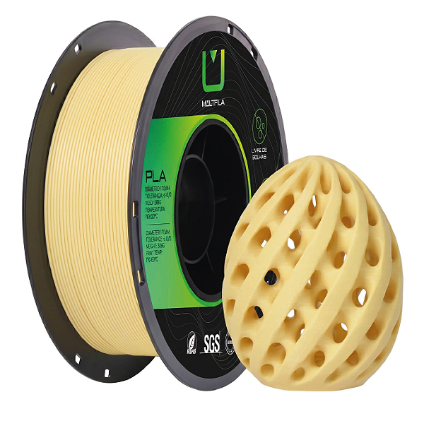 FILAMENTO PLA MATTE AMARELO CREME MULTFILA 1KG