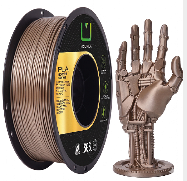 FILAMENTO PLA METAL OURO IMPERIAL MULTFILA 1KG