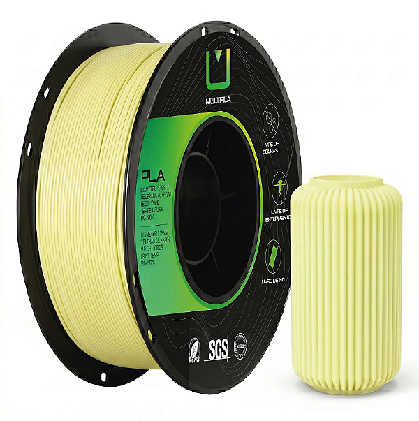 FILAMENTO PLA MATTE AMARELO LIMAO MULTFILA 1KG