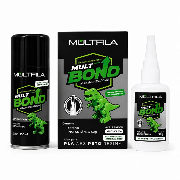 KIT MULTBOND PRO SEM MANCHAS E AMARELAMENTO - COLA 50g + ACELERADOR DE SECAGEM 60g