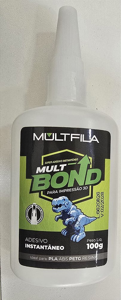 SUPER ADESIVO INSTANTANEO ALTA VISCOSIDADE MULTBOND 100GR MULTFILA COLA