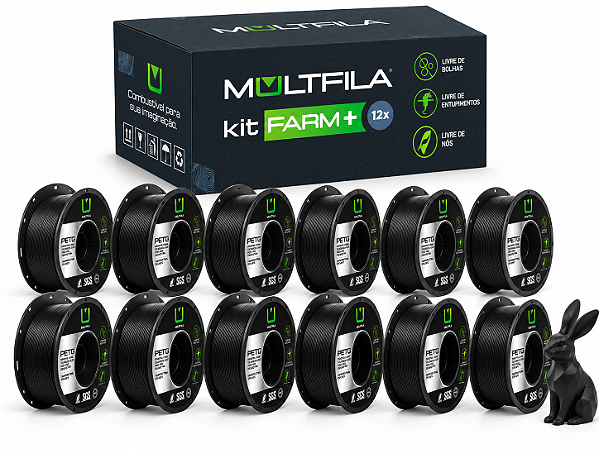 KIT FARM MULTFILA FILAMENTO PETG BOX 12 PRETO