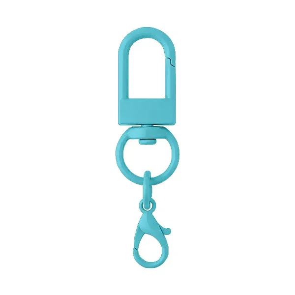 KIT 50 CHAVEIROS GANCHO DUPLO AZUL CIANO