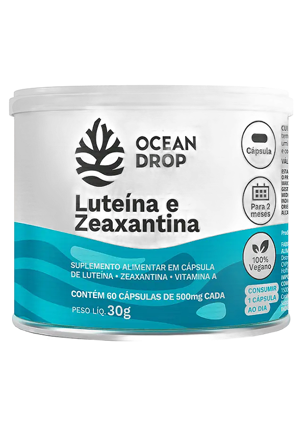 LUTEÍNA E ZEAXANTINA 500MG - 60 CÁPSULAS - OCEAN DROP