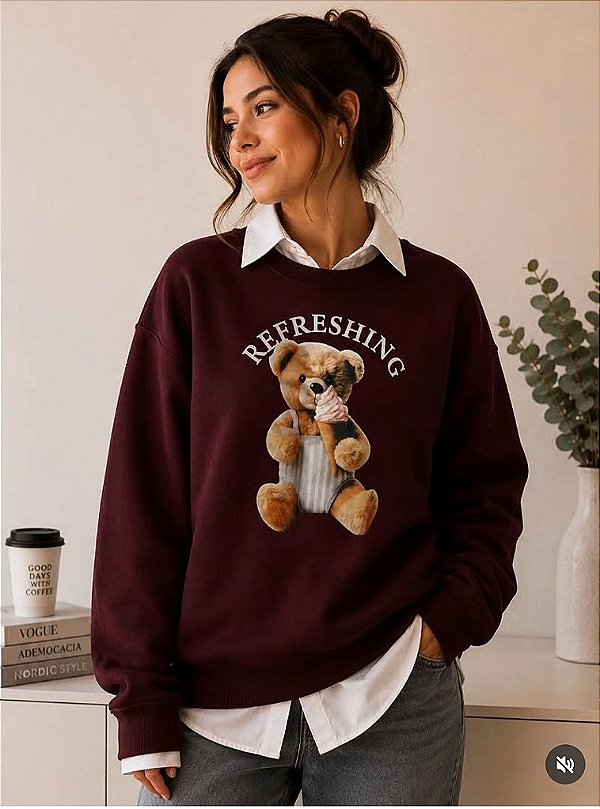 Moletom Feminino Casual Estampado