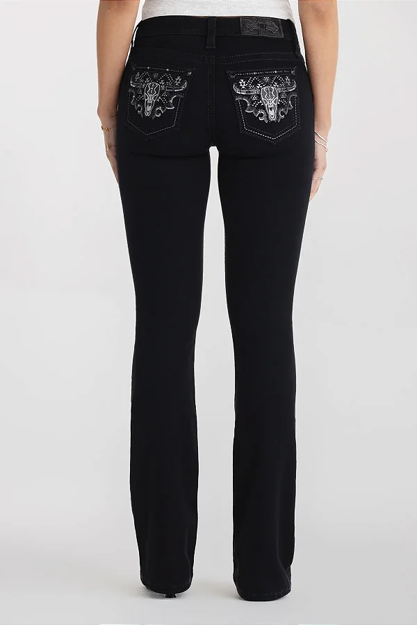 Calça Feminina Jeans Miss Me Spur Bootcut Black