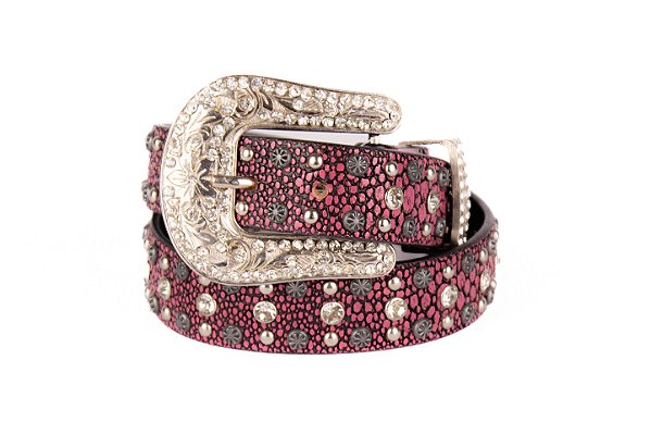 Cinto Infantil Feminino Arraia Glow Pink em couro