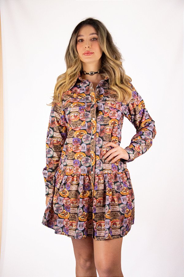 Vestido Chemise Patches