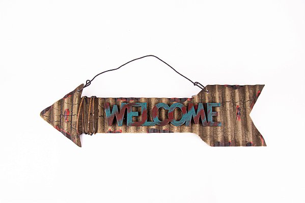 Placa Decorativa Welcome