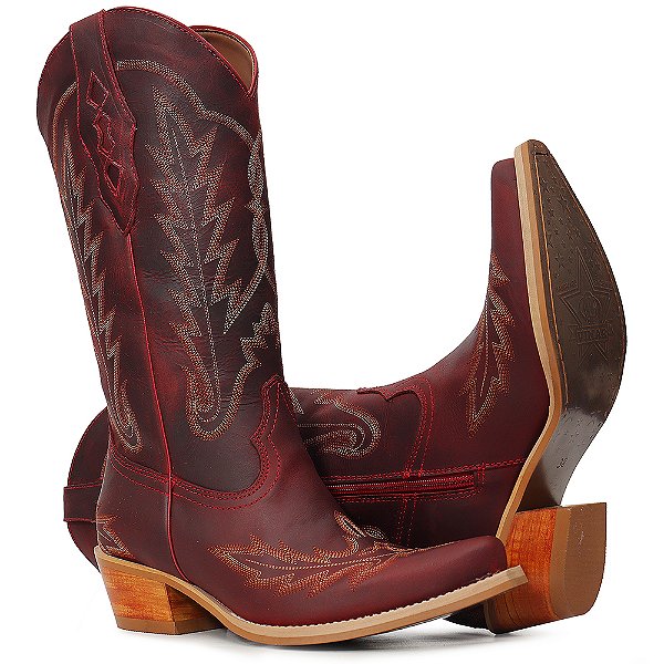 Bota Feminina Vimar Bico Fino Red