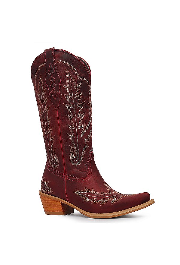 Bota Feminina Vimar Bico Fino Red