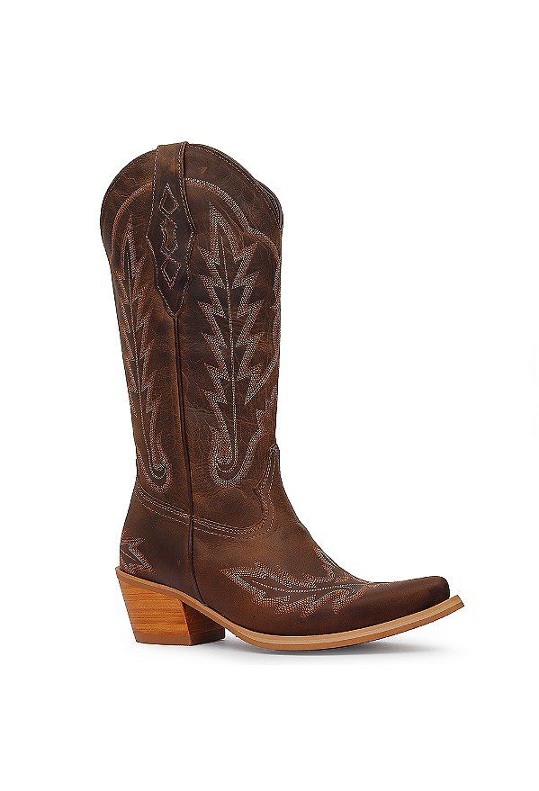 Bota Feminina Vimar Bico Fino Brown