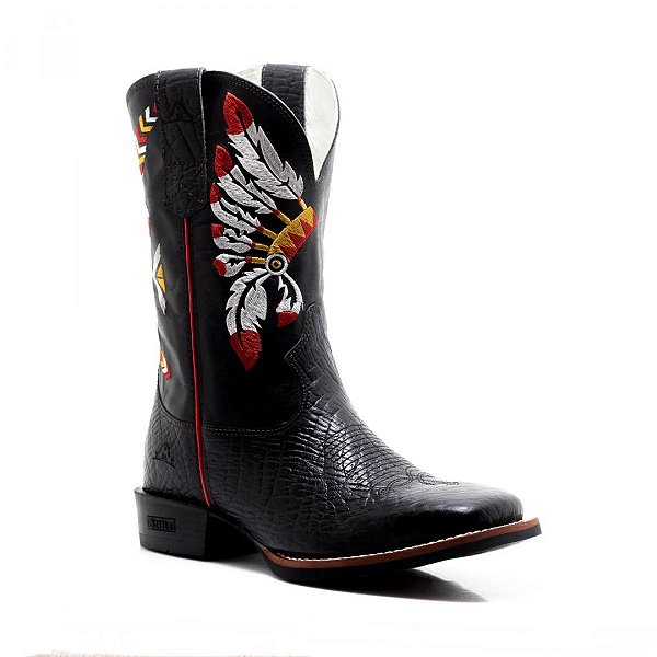 Bota Stable Brand couro Cabeça de Boi