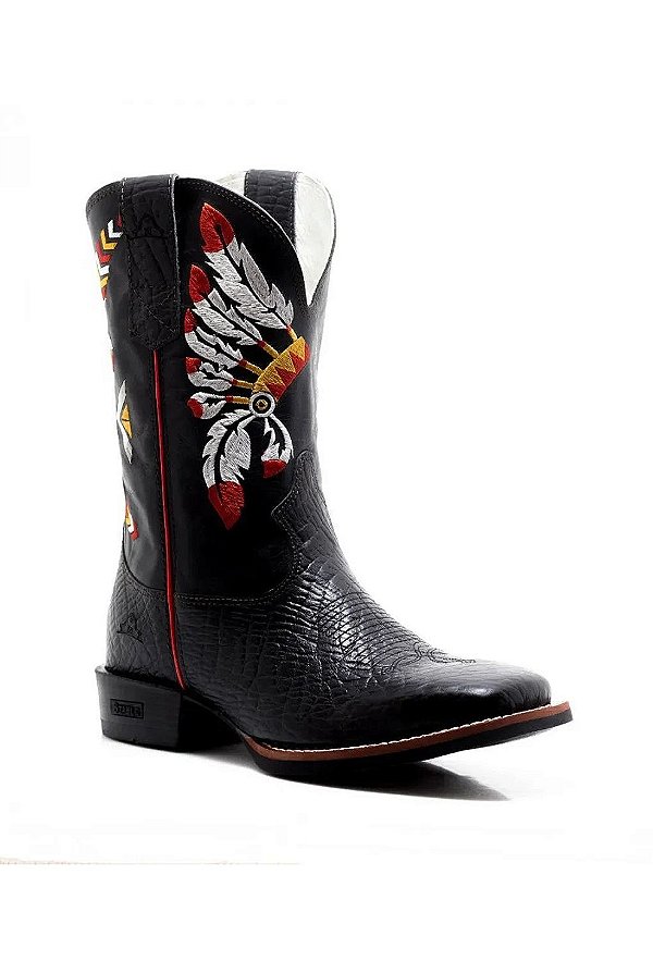 Bota Stable Brand couro Cabeça de Boi