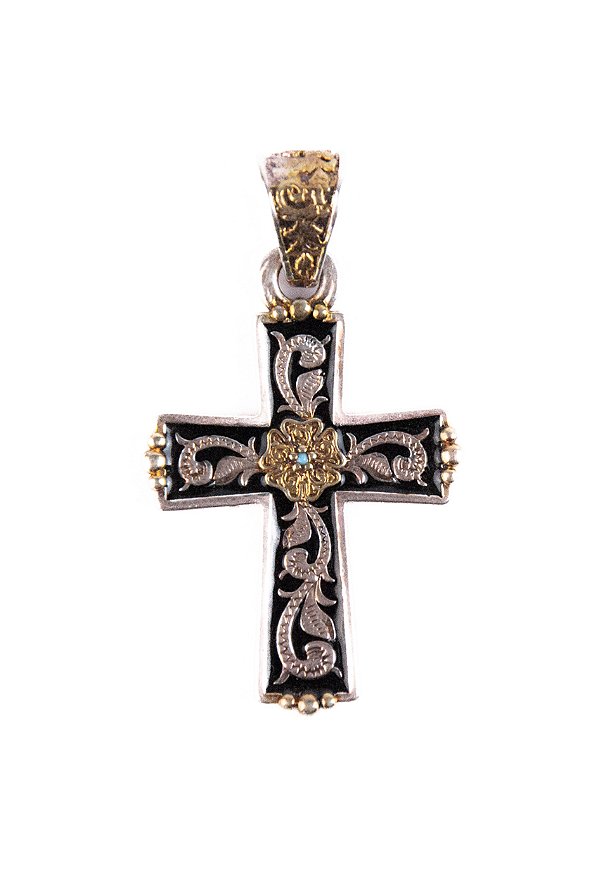 CRUCIFIXO FAITH GOLD SEMI JOIA