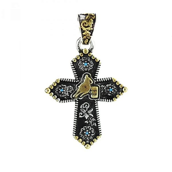 CRUCIFIXO JOIA BARRIL RACING GOLD
