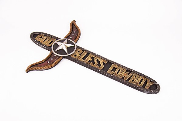 Cruz decorativa bless cowboy