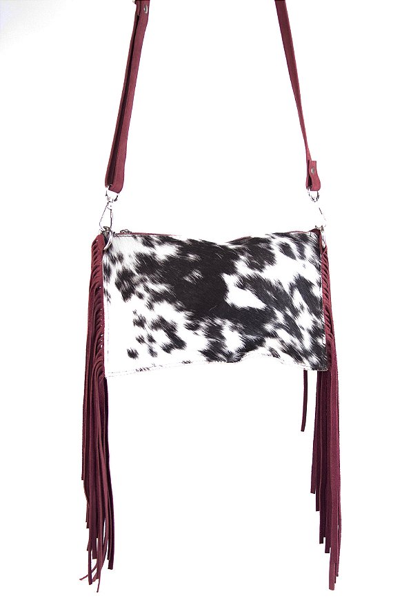 Bolsa cow print vinho