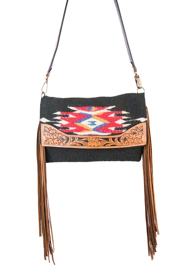 Bolsa western navajo black fringe
