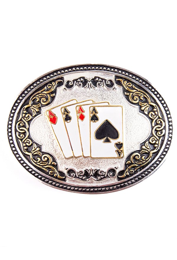 Fivela country Baralho silver