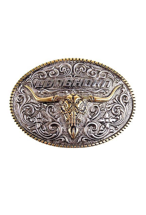 Fivela country long horn gold