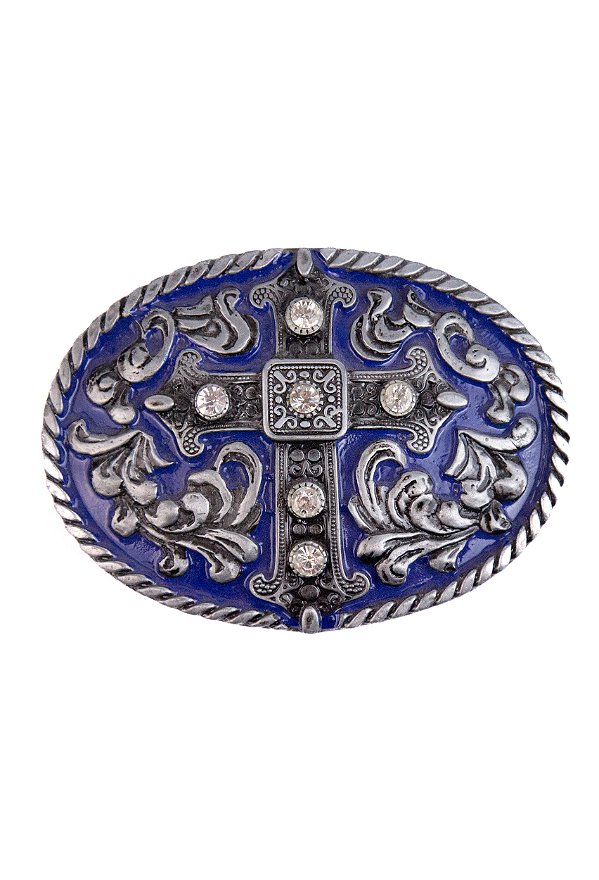 fivela country cruz azul