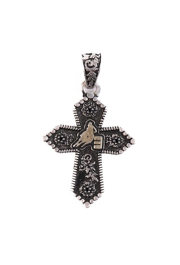 CRUCIFIXO BARRIL RACING GOLD SEMI JOIA