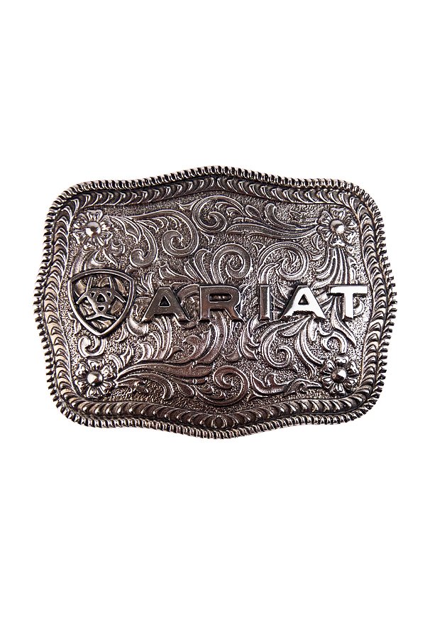 Fivela Ariat nacional floral prata