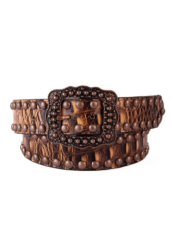 cinto croco marrom