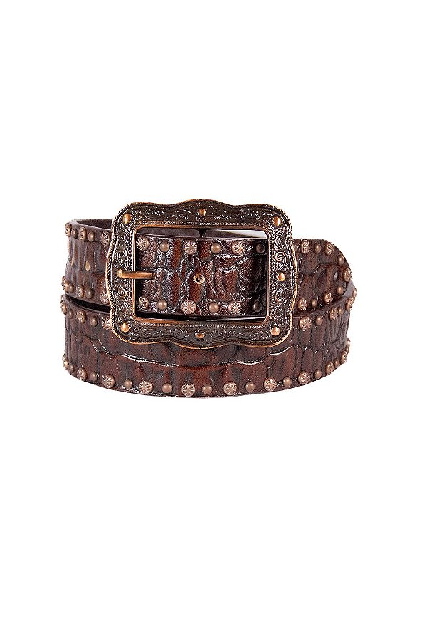 cinto croco Marrom