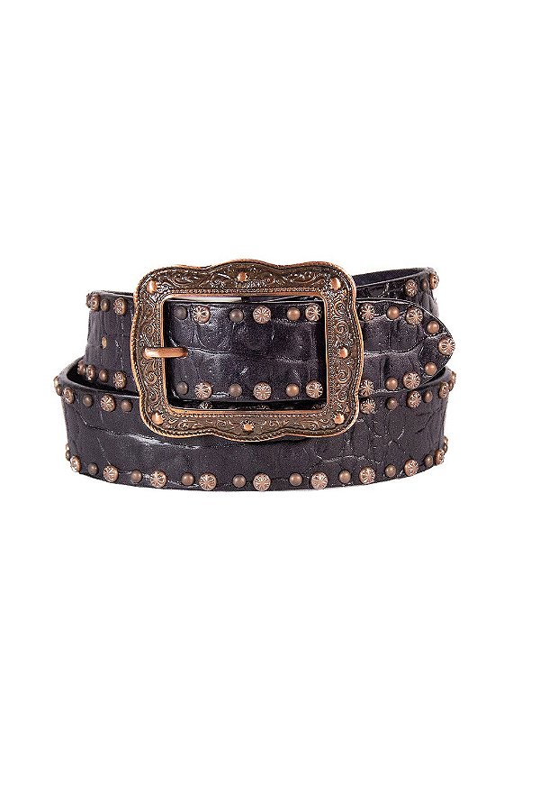 cinto croco black gold