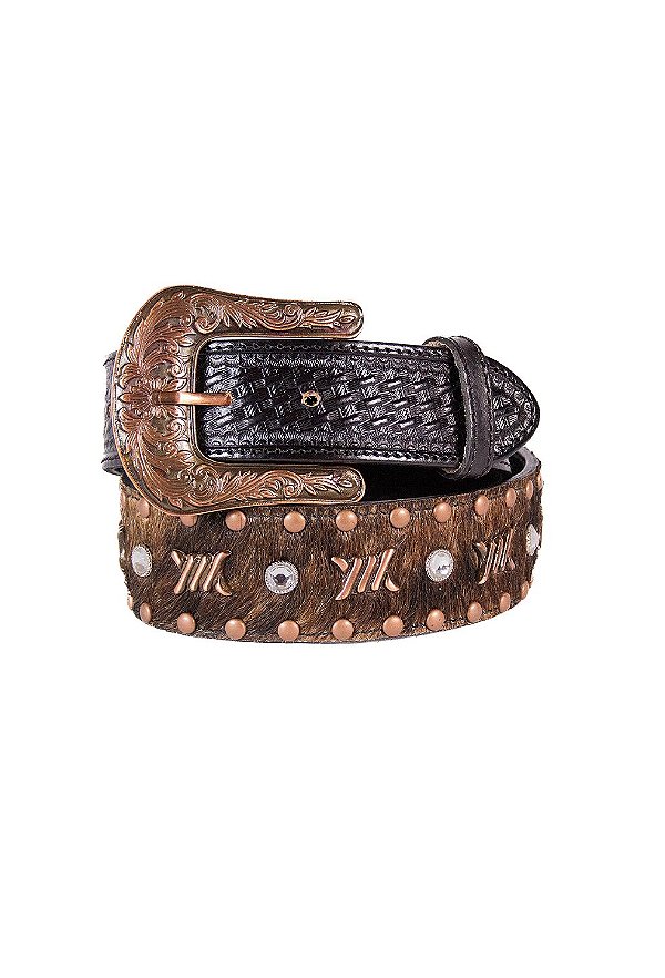 Cinto couro cow lane black