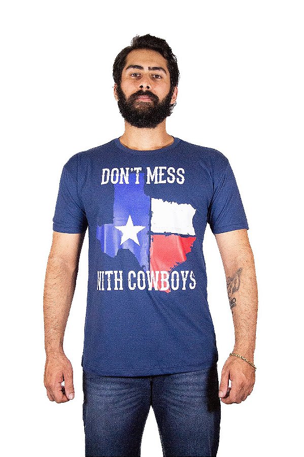 Camiseta stable Bandeira texas azul