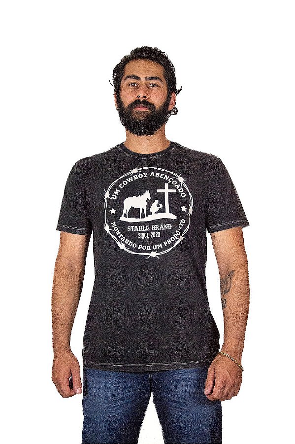 Camiseta stable Cowboy abencoado black estonado