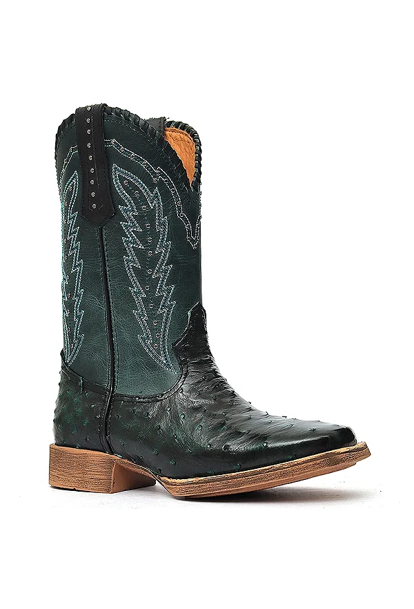 bota vimar feminina avestruz turquesa