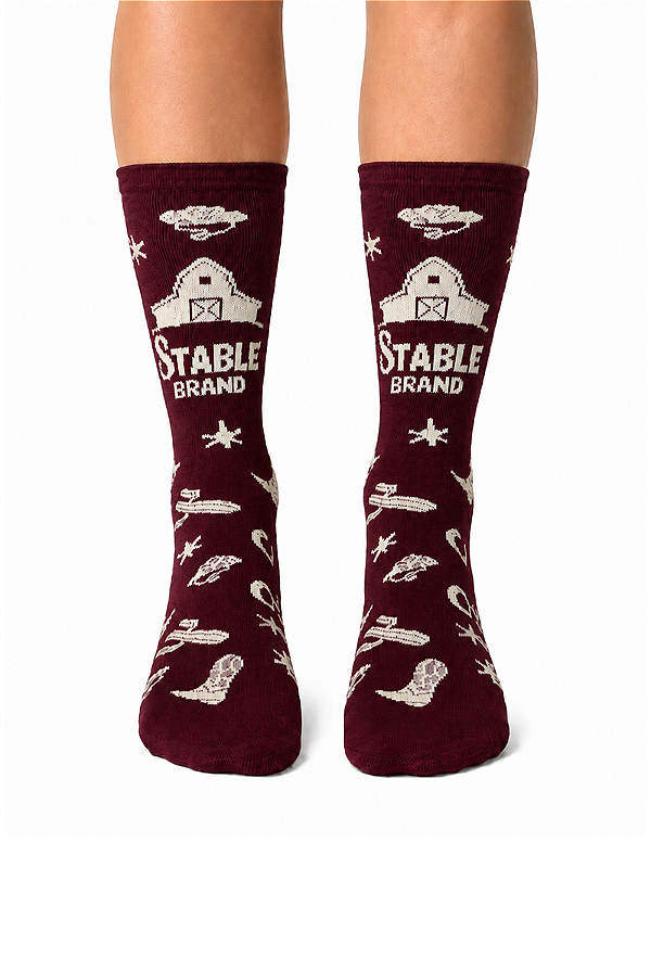 Meia stable cacto lover vinho