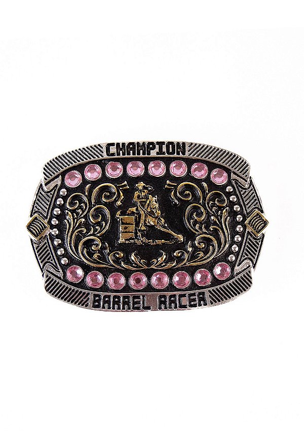 Fivela country champion barrel racer rosa 2409