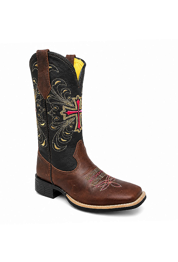 Bota Western Feminina Brown Cross