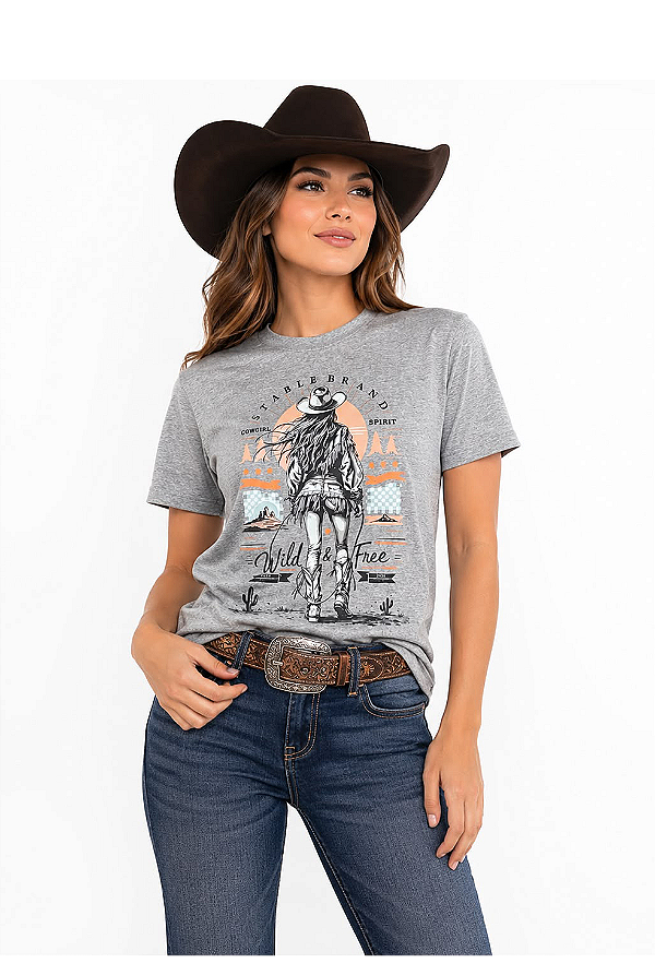 T-Shirt feminina stable brand Wild & Free
