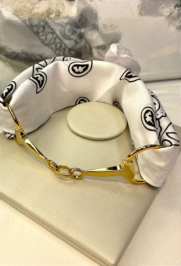 Choker western bandana white
