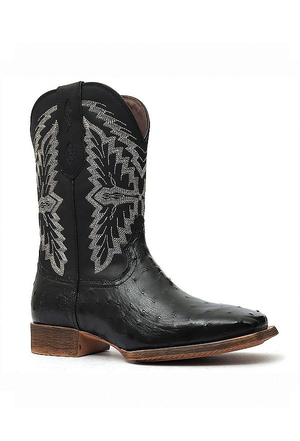 bota vimar masculina avestruz black
