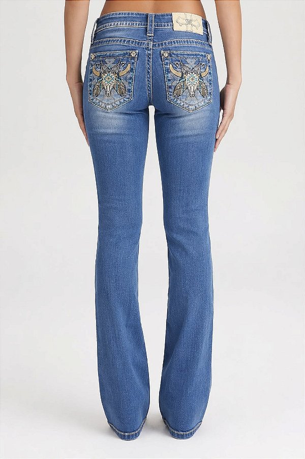 Calça Feminina Jeans Miss Me long horn nevada