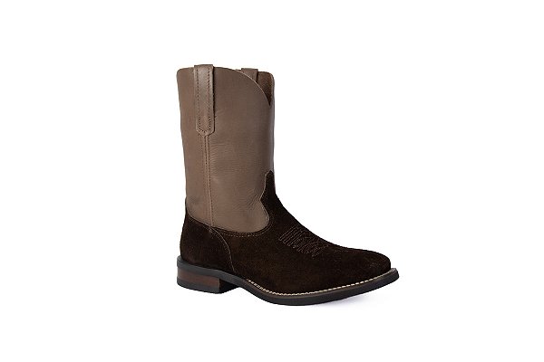 Bota Stable masculina couro virado marrom cn marrom